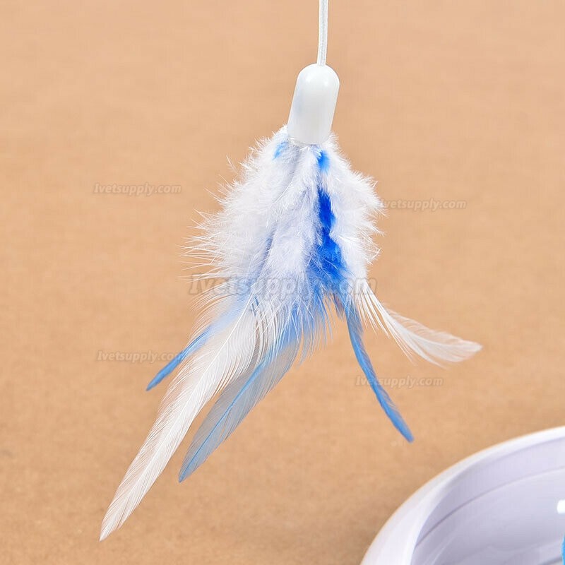 Cat Electric Toys Teaser Interactive Cats Toy Rotating Funny Feather Pet Toys